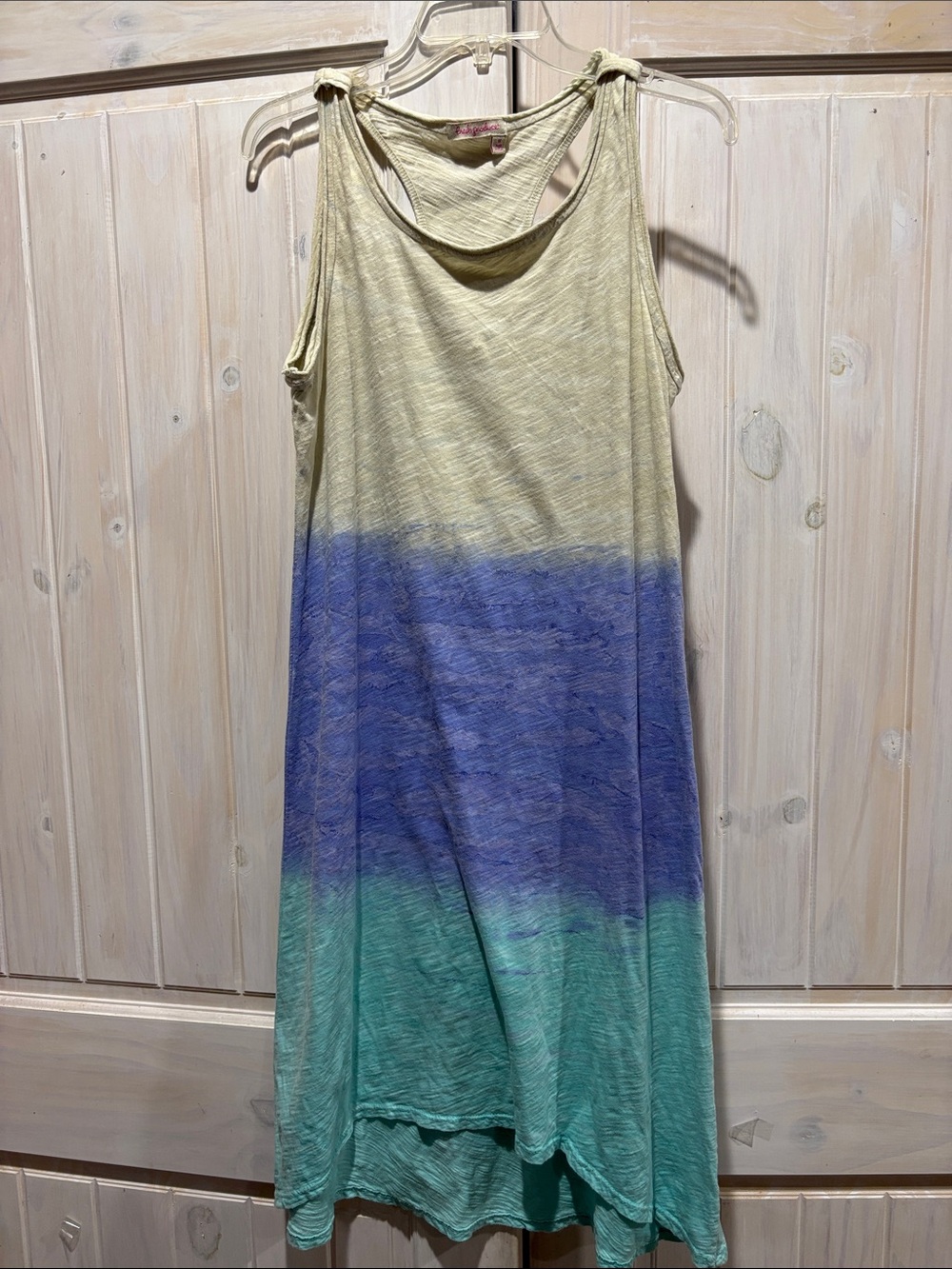 fresh produce Cream to Blue to Green Ombre Tank Dress